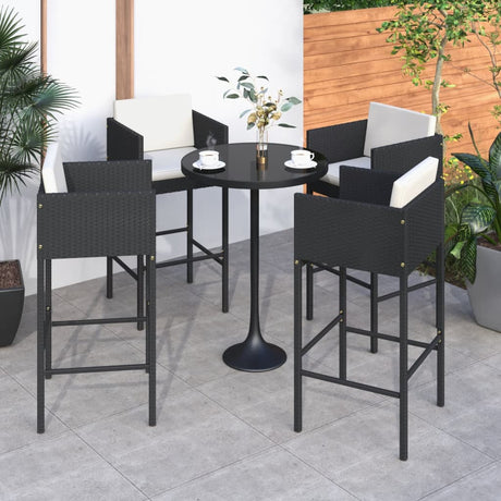 Bar Stools 2 Pcs With Cushions Poly Rattan