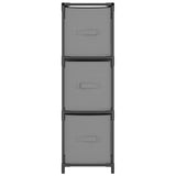 Storage Cabinet With 3 Fabric Drawers Grey 34X34X101 Cm Steel