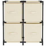 Storage Cabinet With 4 Fabric Baskets 63X30X71 Cm Steel
