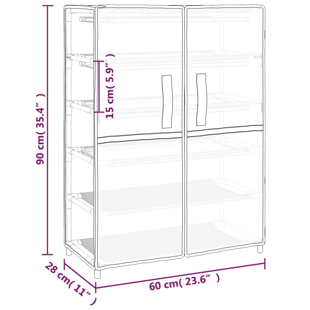 Shoe Cabinet 60X28X Fabric