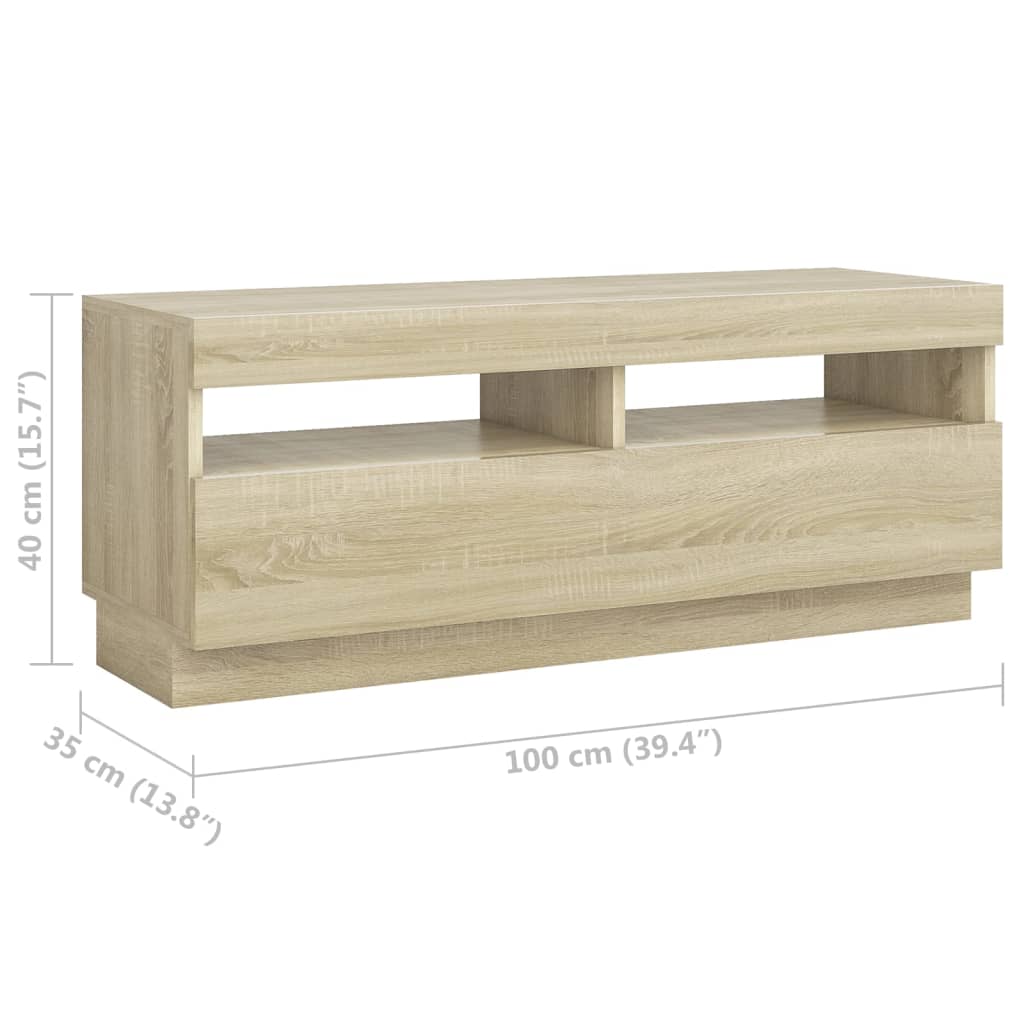 Tv Cabinet With Led Lights 300X35X40 Cm