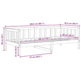 Day Bed Without Mattress Solid Wood Pine 90X200Cm