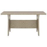 Garden Table Grey 120x70x66 cm Poly Rattan