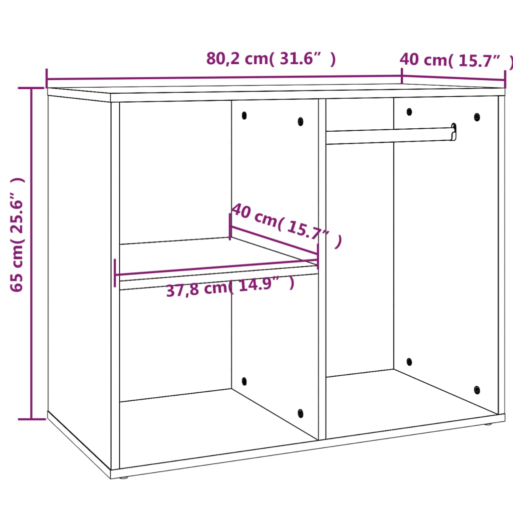 Dressing Cabinet 80X40X65 Cm Engineered Wood