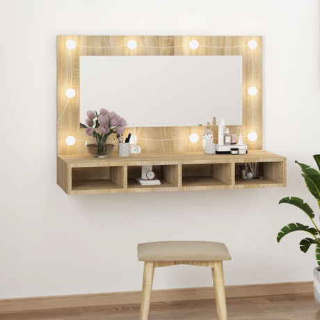 Mirror Cabinet With Led 90X31.5X62 Cm