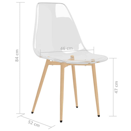 Dining Chairs 2 Pcs Transparent Pet