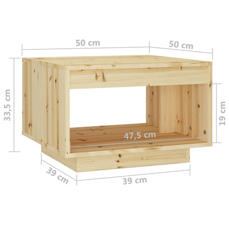 Coffee Table 50X50X33.5 Cm Solid Firwood