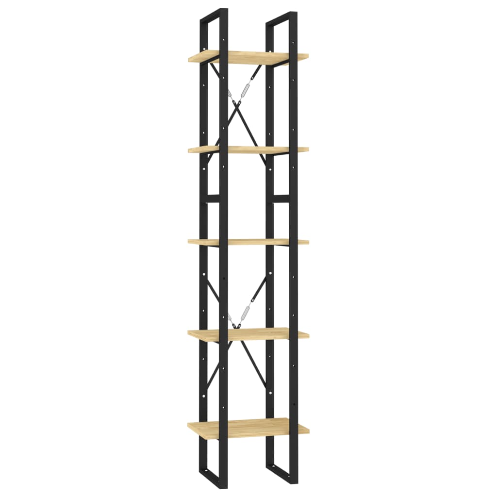 5-Tier Book Cabinet 40X30X175 Cm Pinewood