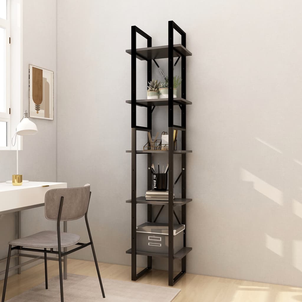 5-Tier Book Cabinet 40X30X175 Cm Pinewood