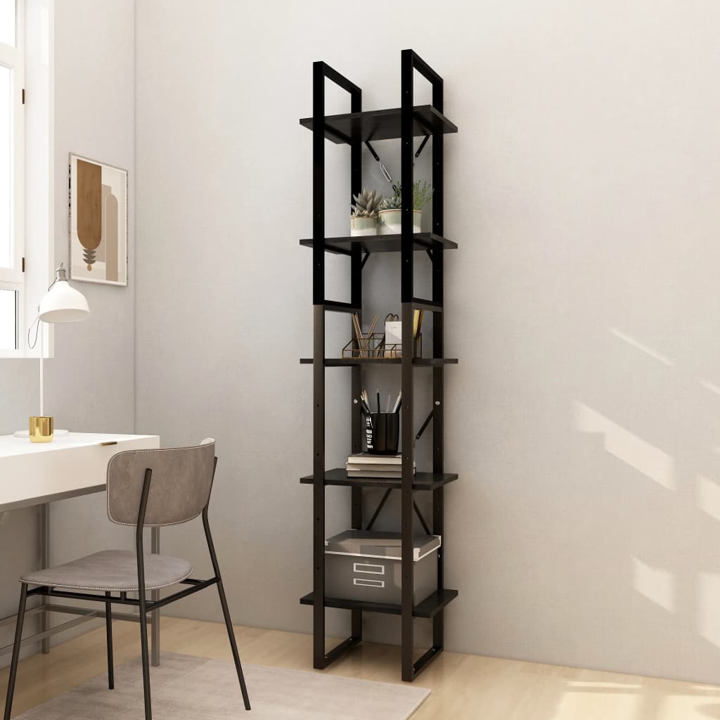 5-Tier Book Cabinet 40X30X175 Cm Pinewood