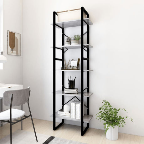 5-Tier Book Cabinet 100X30X175 Cm Engineered Wood