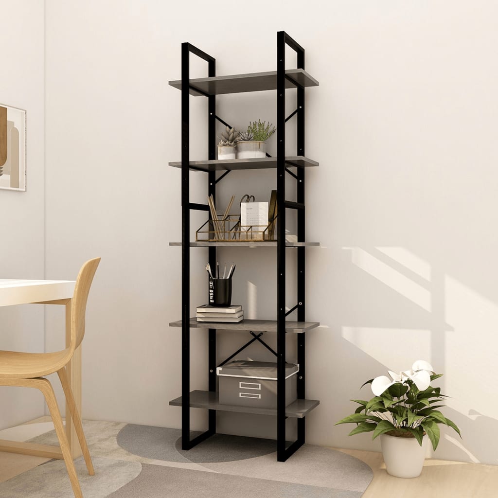 5-Tier Book Cabinet 40X30X175 Cm Pinewood