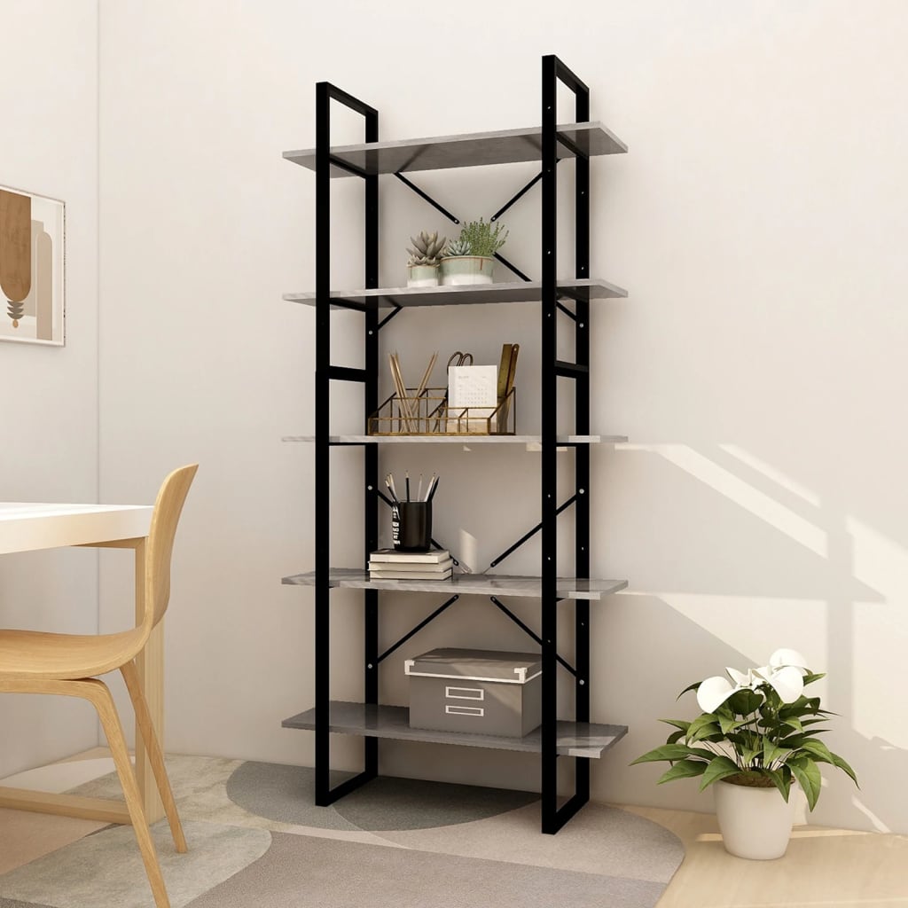 5-Tier Book Cabinet 100X30X175 Cm Engineered Wood
