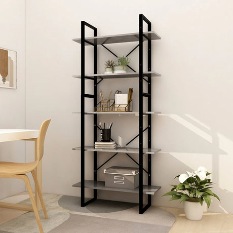 5-Tier Book Cabinet 100X30X175 Cm Engineered Wood