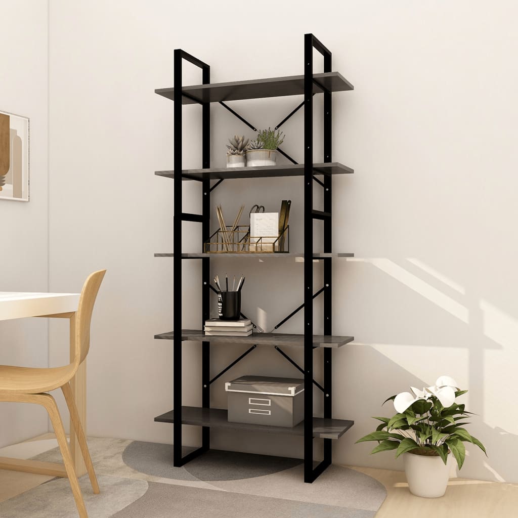 5-Tier Book Cabinet 40X30X175 Cm Pinewood