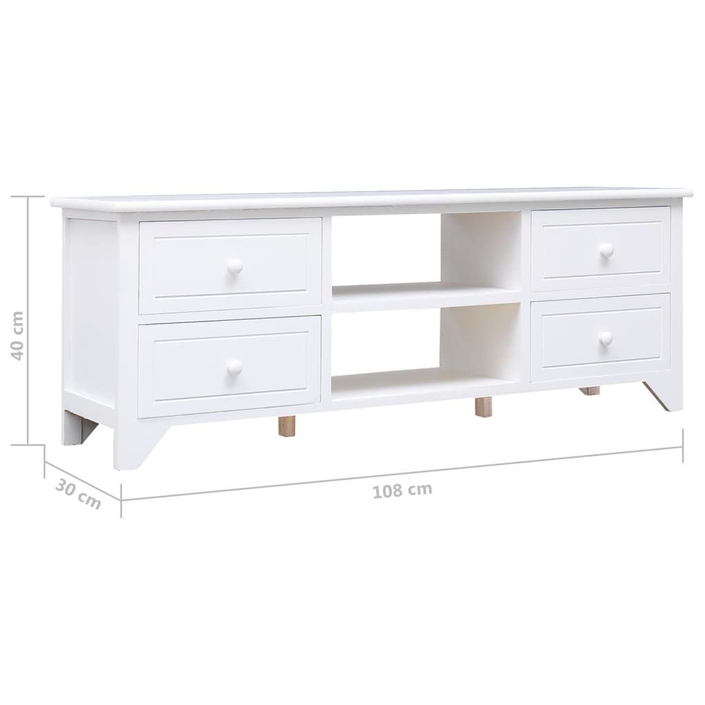 Tv Cabinet 108X30X40 Cm Solid Paulownia Wood
