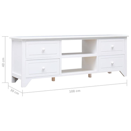 Tv Cabinet 108X30X40 Cm Solid Paulownia Wood