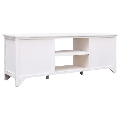 Tv Cabinet Antique White 108X30X40 Cm Solid Paulownia Wood
