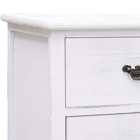 Tv Cabinet Antique White 108X30X40 Cm Solid Paulownia Wood