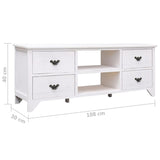 Tv Cabinet Antique White 108X30X40 Cm Solid Paulownia Wood