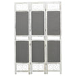 3-Panel Room Divider Grey Fabric