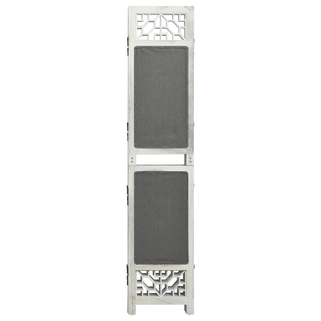 3-Panel Room Divider Grey Fabric