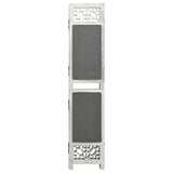 3-Panel Room Divider Grey Fabric