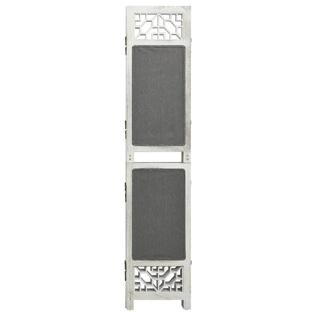 3-Panel Room Divider Grey Fabric