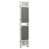 3-Panel Room Divider Grey Fabric