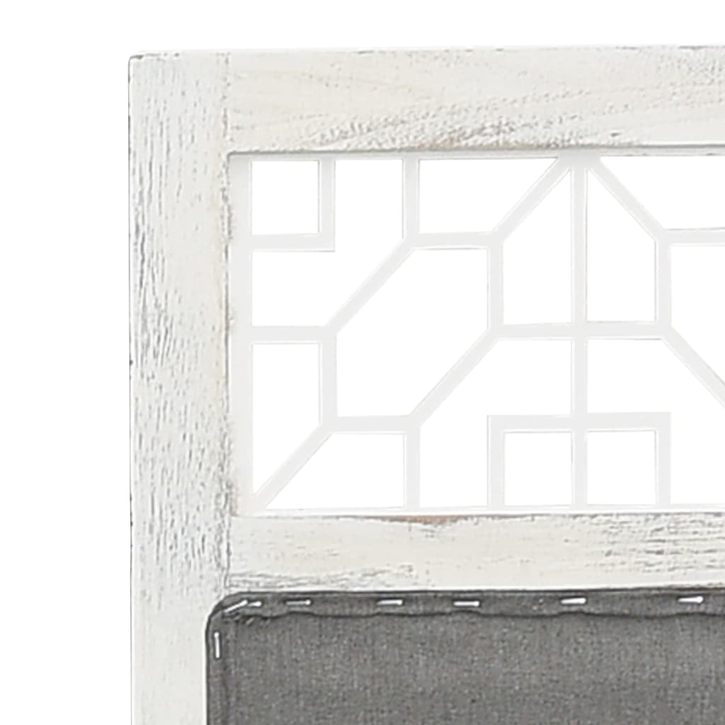 3-Panel Room Divider Grey Fabric