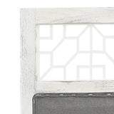 3-Panel Room Divider Grey Fabric