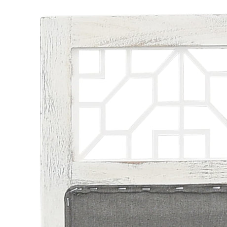 3-Panel Room Divider Grey Fabric