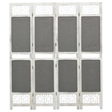 3-Panel Room Divider Grey Fabric