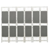 3-Panel Room Divider Grey Fabric
