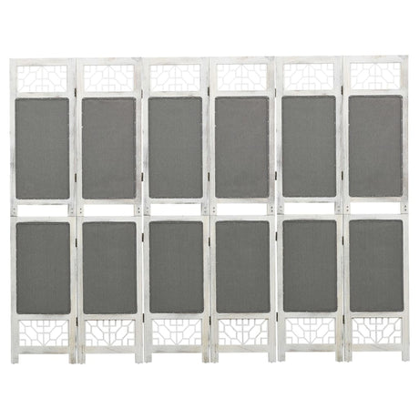 3-Panel Room Divider Grey Fabric