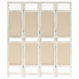 6-Panel Room Divider Cream Fabric