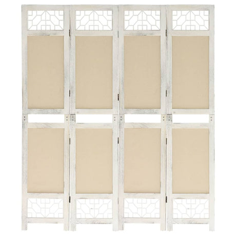 6-Panel Room Divider Cream Fabric