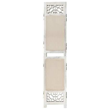 6-Panel Room Divider Cream Fabric