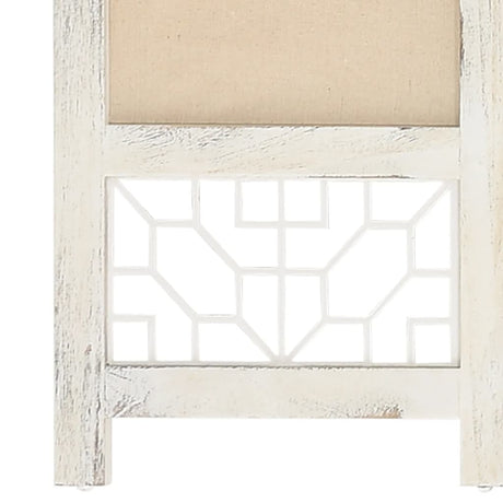 6-Panel Room Divider Cream Fabric