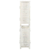 3-Panel Room Divider Antique White Wood