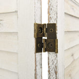 3-Panel Room Divider Antique White Wood