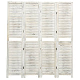 3-Panel Room Divider Antique White Wood