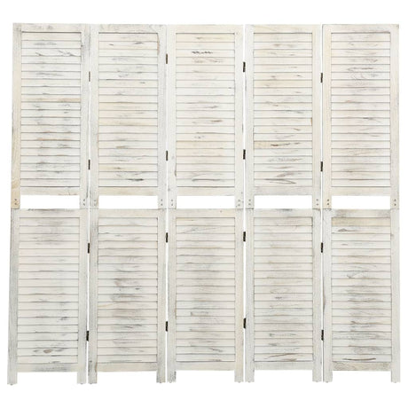 3-Panel Room Divider Antique White Wood