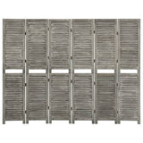 3-Panel Room Divider Grey Solid Wood