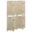 3-Panel Room Divider Solid Wood Paulownia