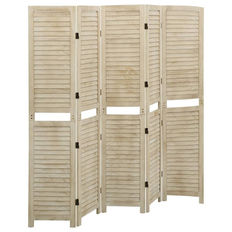 3-Panel Room Divider Solid Wood Paulownia