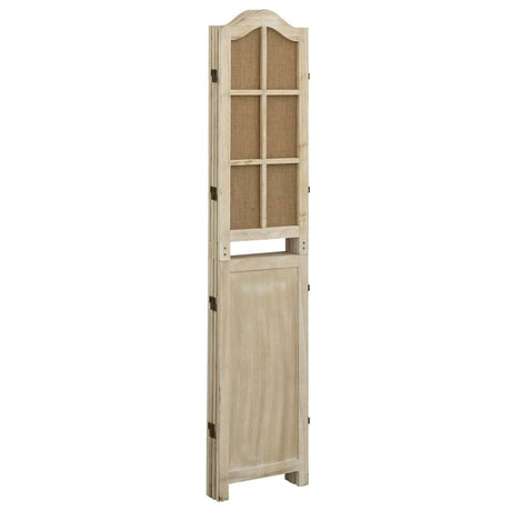 4-Panel Room Divider Brown Fabric