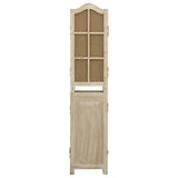 4-Panel Room Divider Brown Fabric