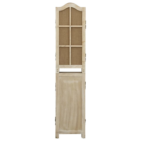 4-Panel Room Divider Brown Fabric