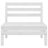 Garden Middle Sofa White Solid Wood Pine